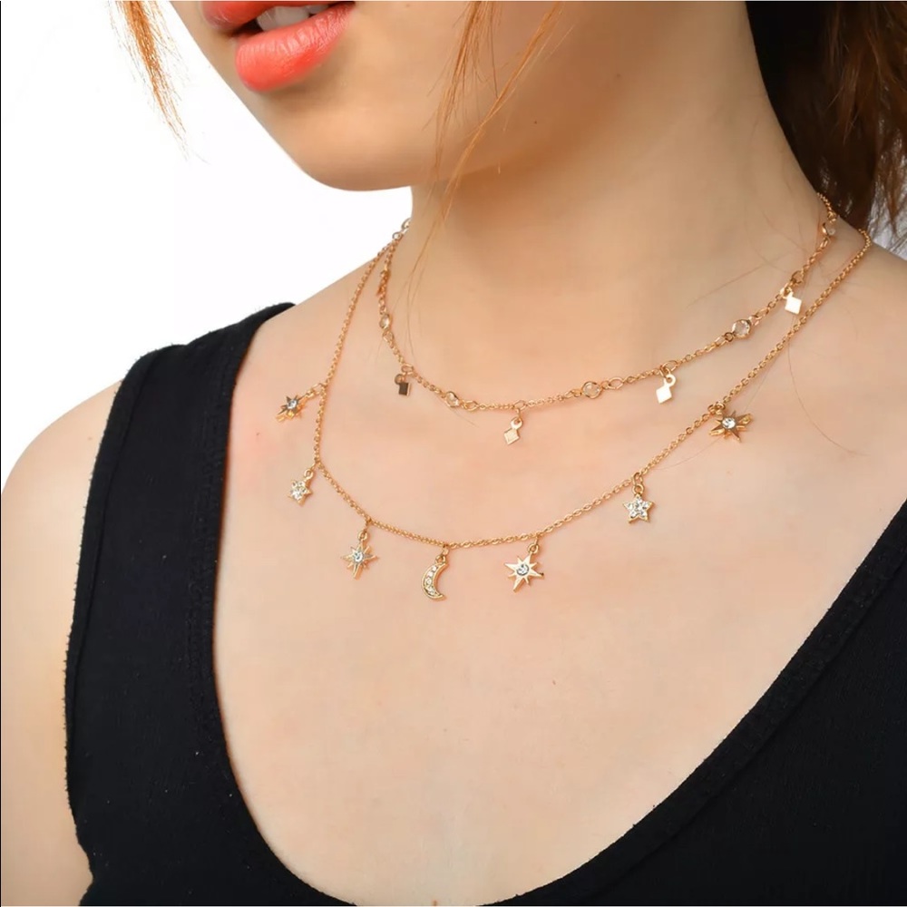 Multilayer Necklace The Stars and The Moon - Picture 4 of 7
